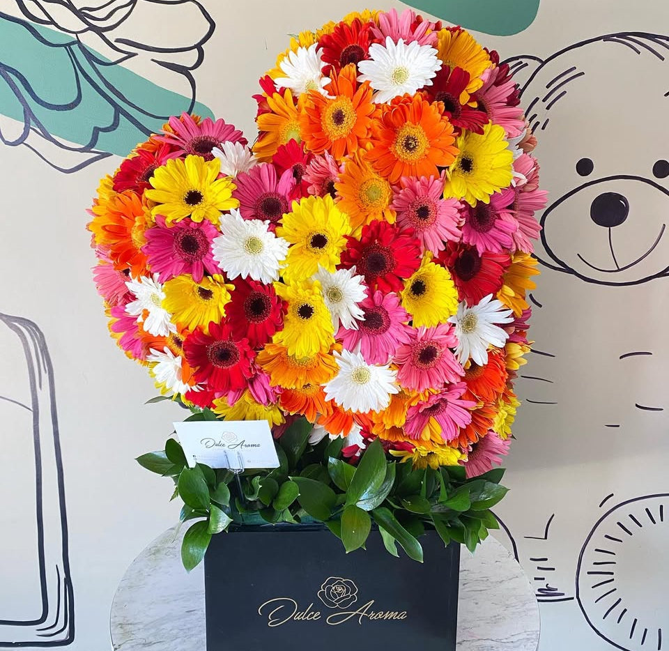 Corazón gerberas