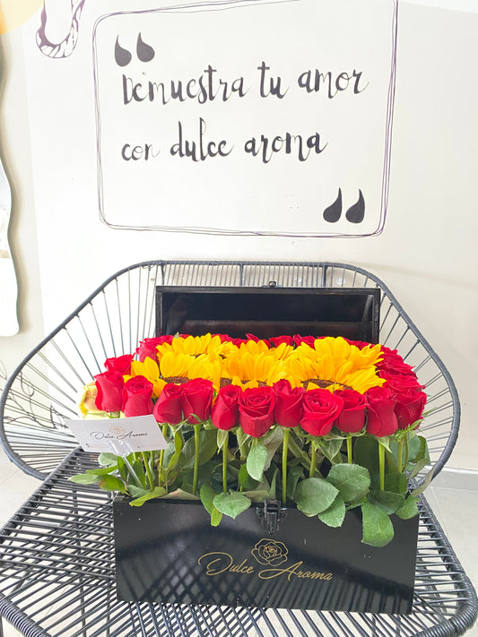 Cofre Girasoles y Rosas Chico