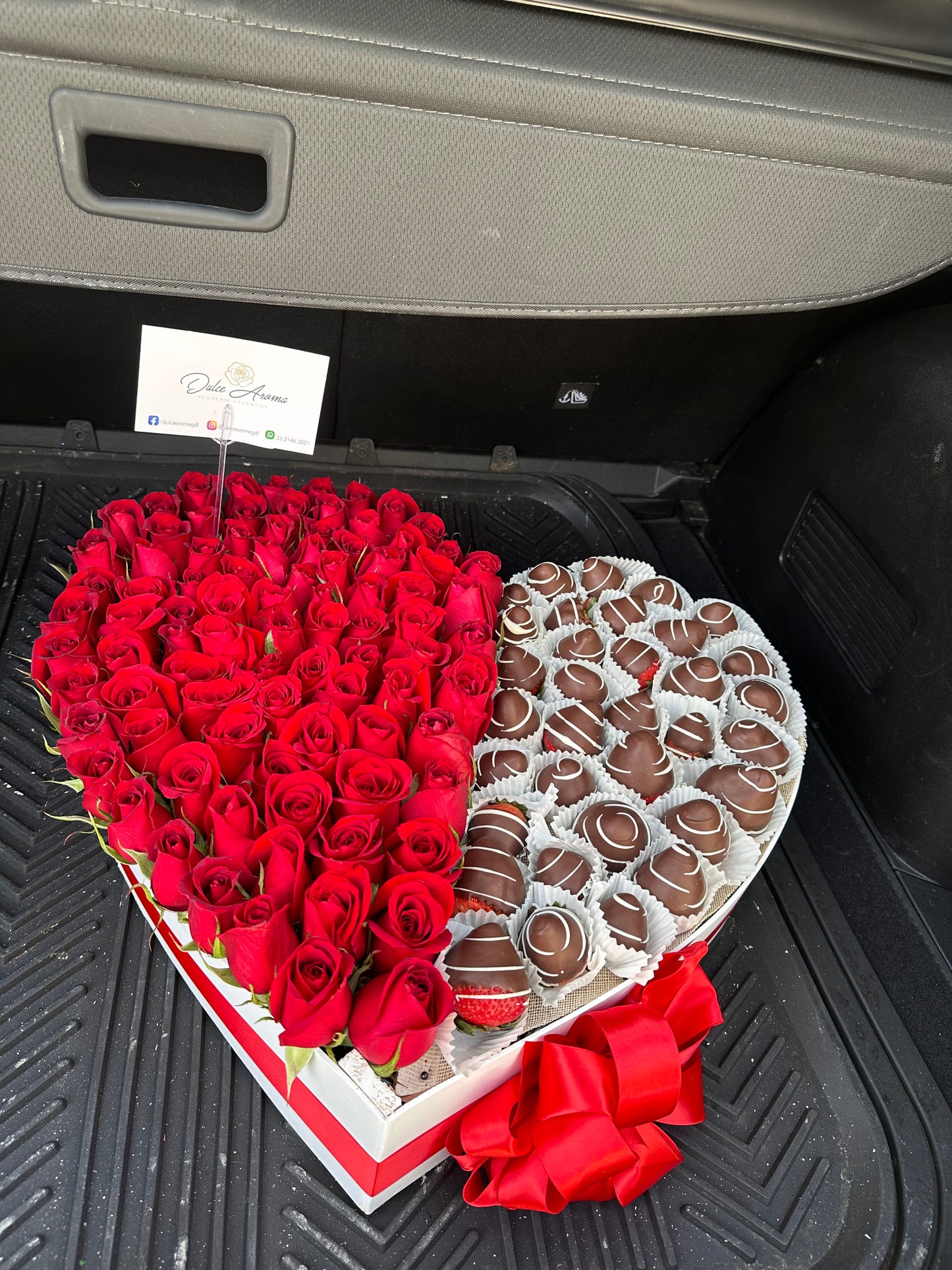 Corazón grande fresas