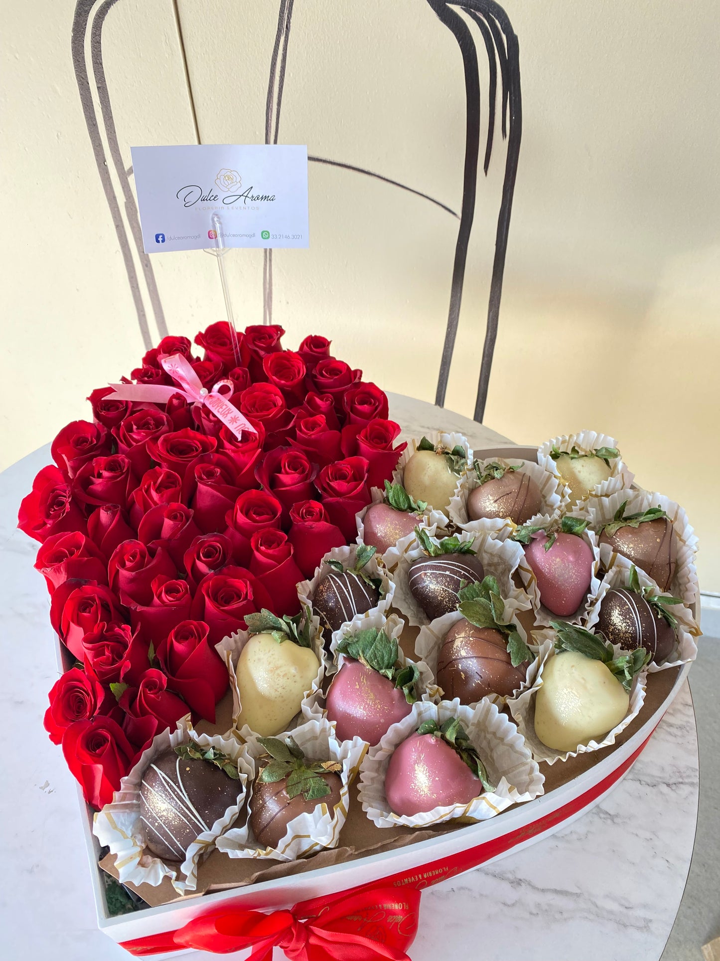 Corazón Fresas Mediano