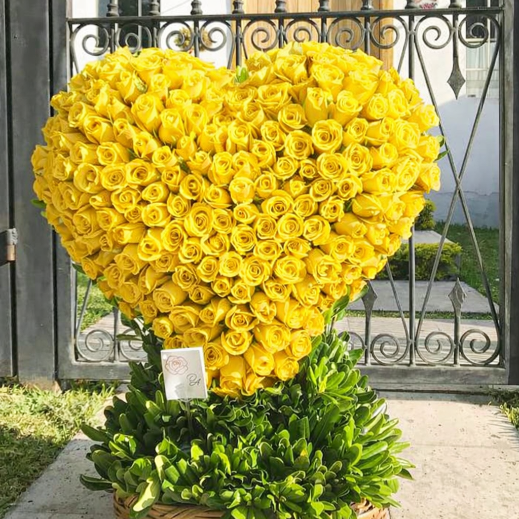 Corazón 200 Rosas Amarillas