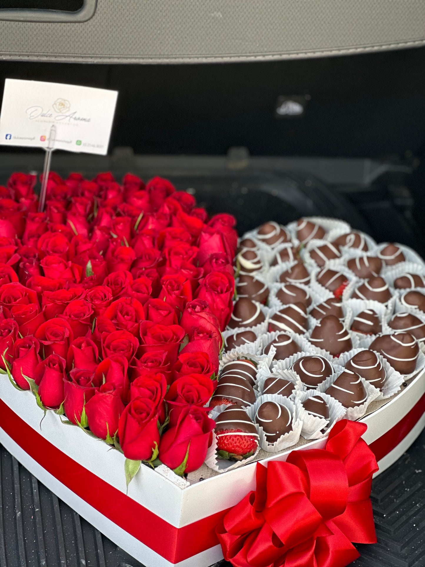 Corazón grande fresas