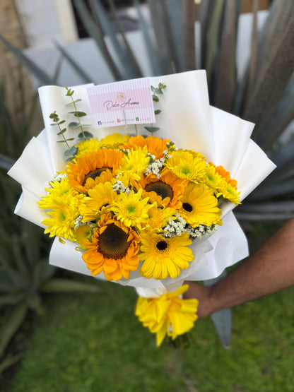 Ramo Margaritas y 5 Girasoles Floral "FLORES AMARILLAS"