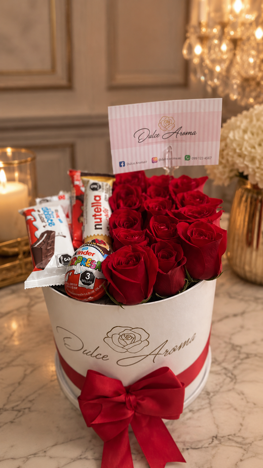 Cilindro rosas y dulces chico