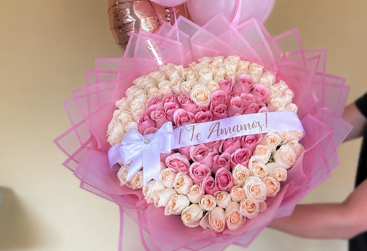 Ramo 100 rosas corazón