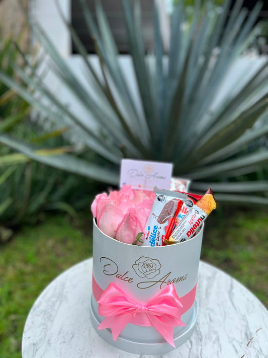 Cilindro rosas y dulces chico