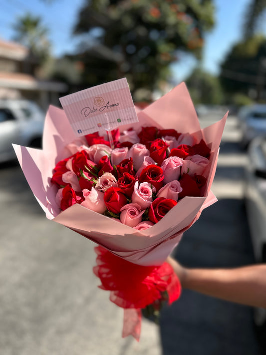 Ramo 50 rosas Pink & Red