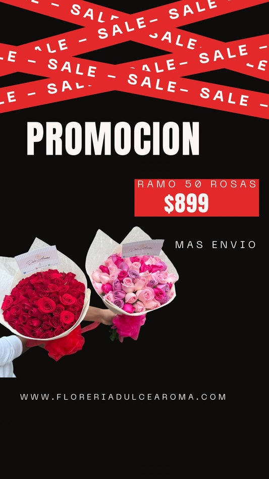 Promoción 50 rosas rositas