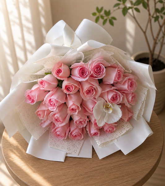 Ramo 24 rosas y orquídeas
