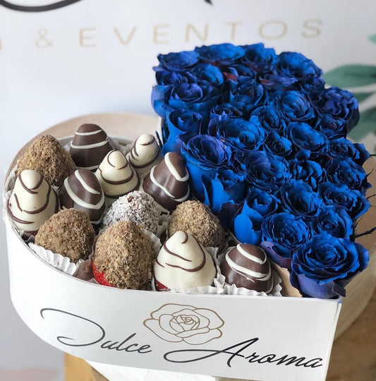 Corazón Fresas Blue Chico