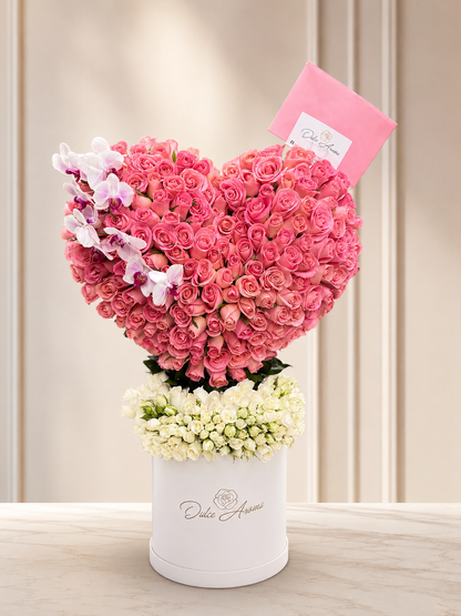 Diseño corazón rosas