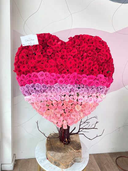 Corazón en tronco