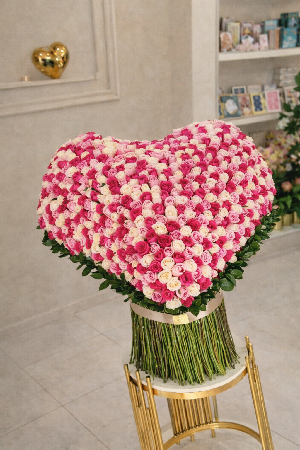Corazón 500 rosas
