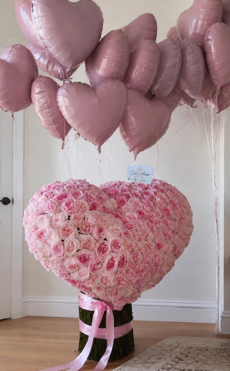 Ramo Corazón de Rosas Inglesas