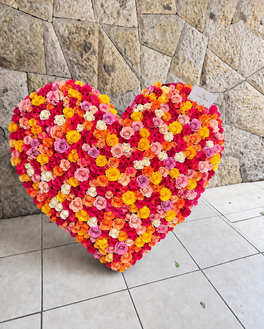 Corazón Rosas 1 metro