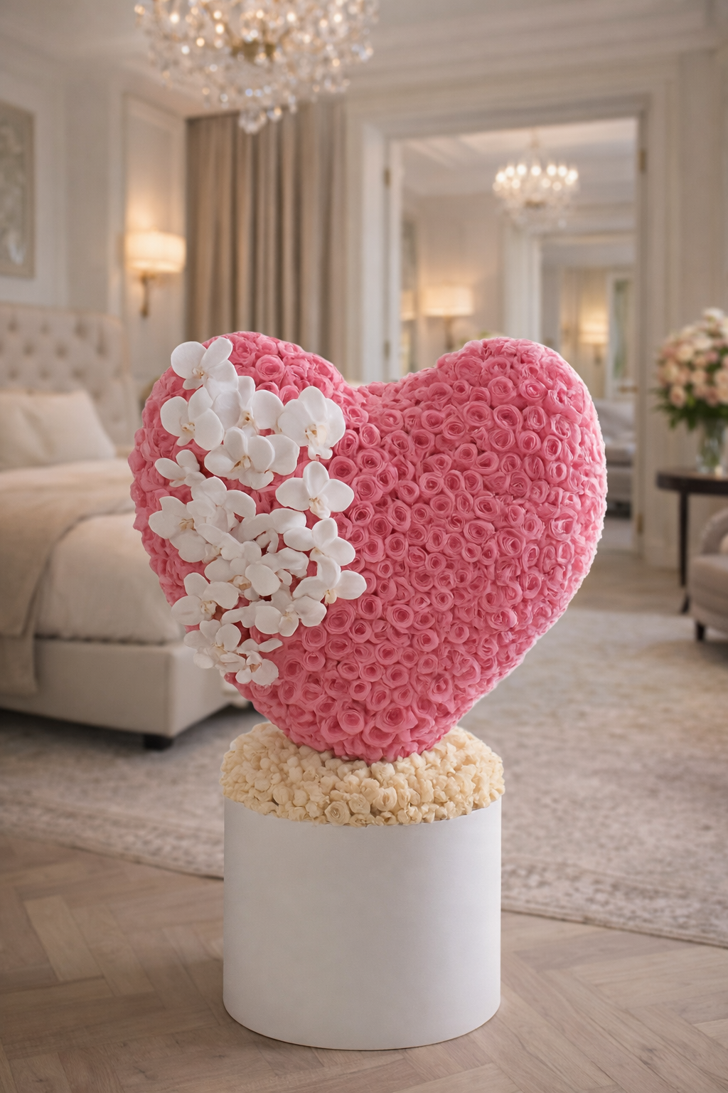 Diseño corazón mini rosas
