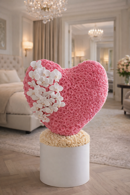 Diseño corazón mini rosas