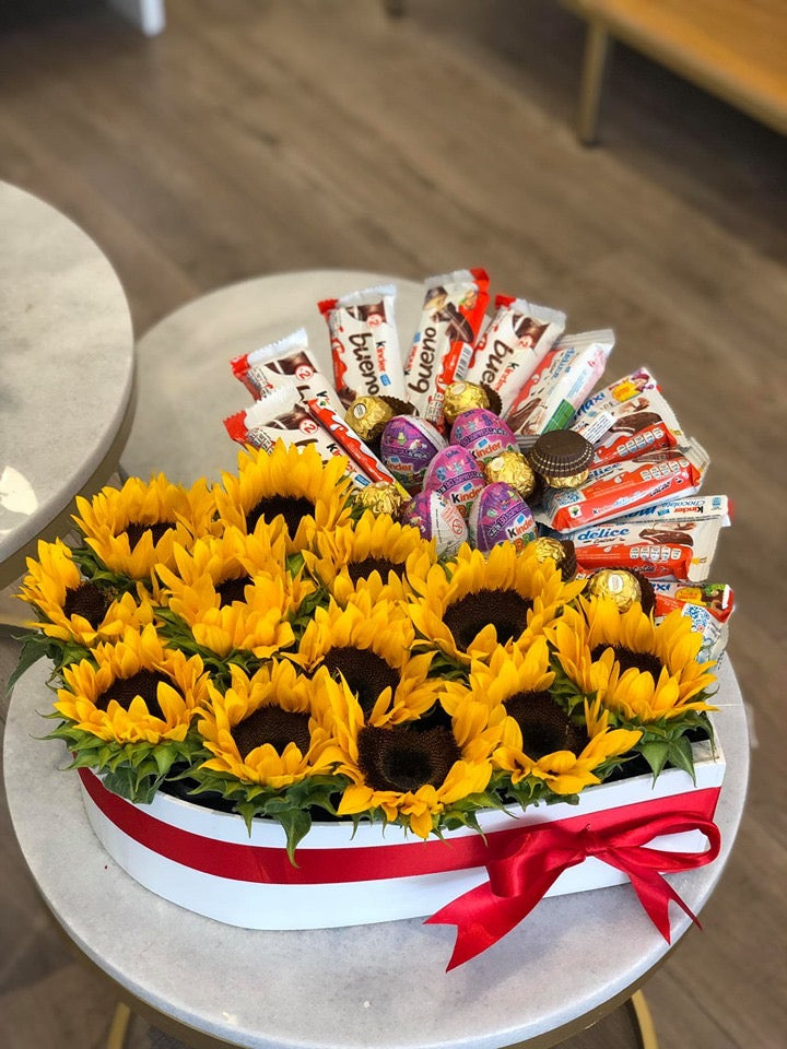 Corazón Mediano Girasoles Dulcineo