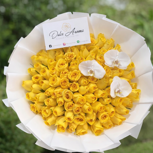 Ramo 100 rosas y orquídeas