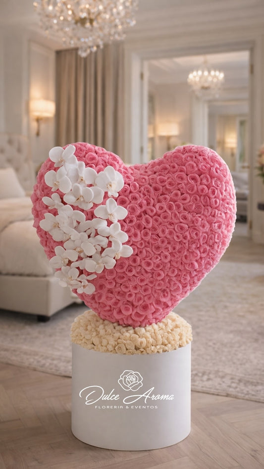 Escultura Corazón Floral