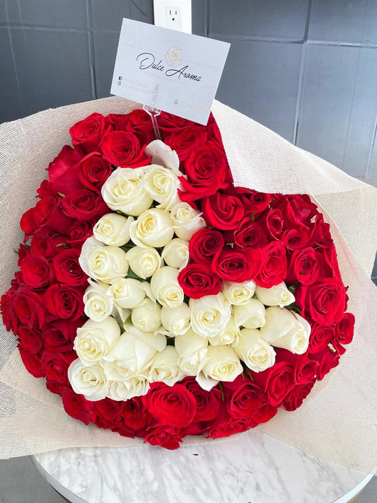 Ramo 100 rosas corazón