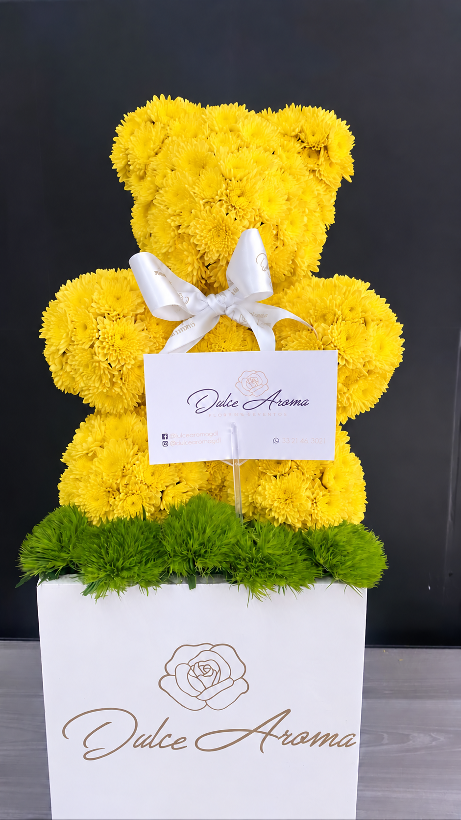 Mini Oso Floral "FLORES AMARILLAS"