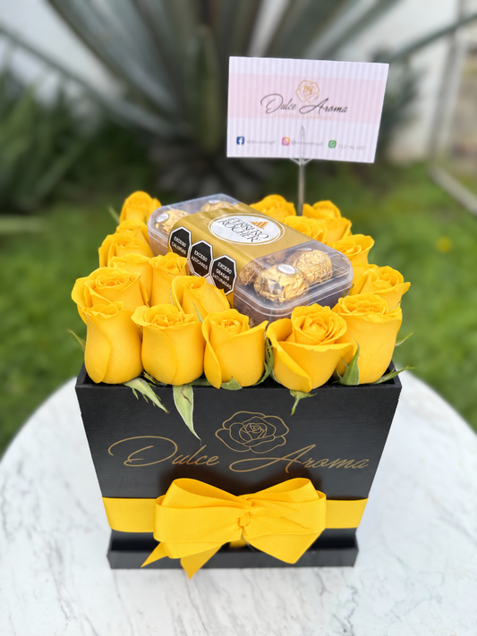 Caja Ferreros y Rosas "FLORES AMARILLAS"