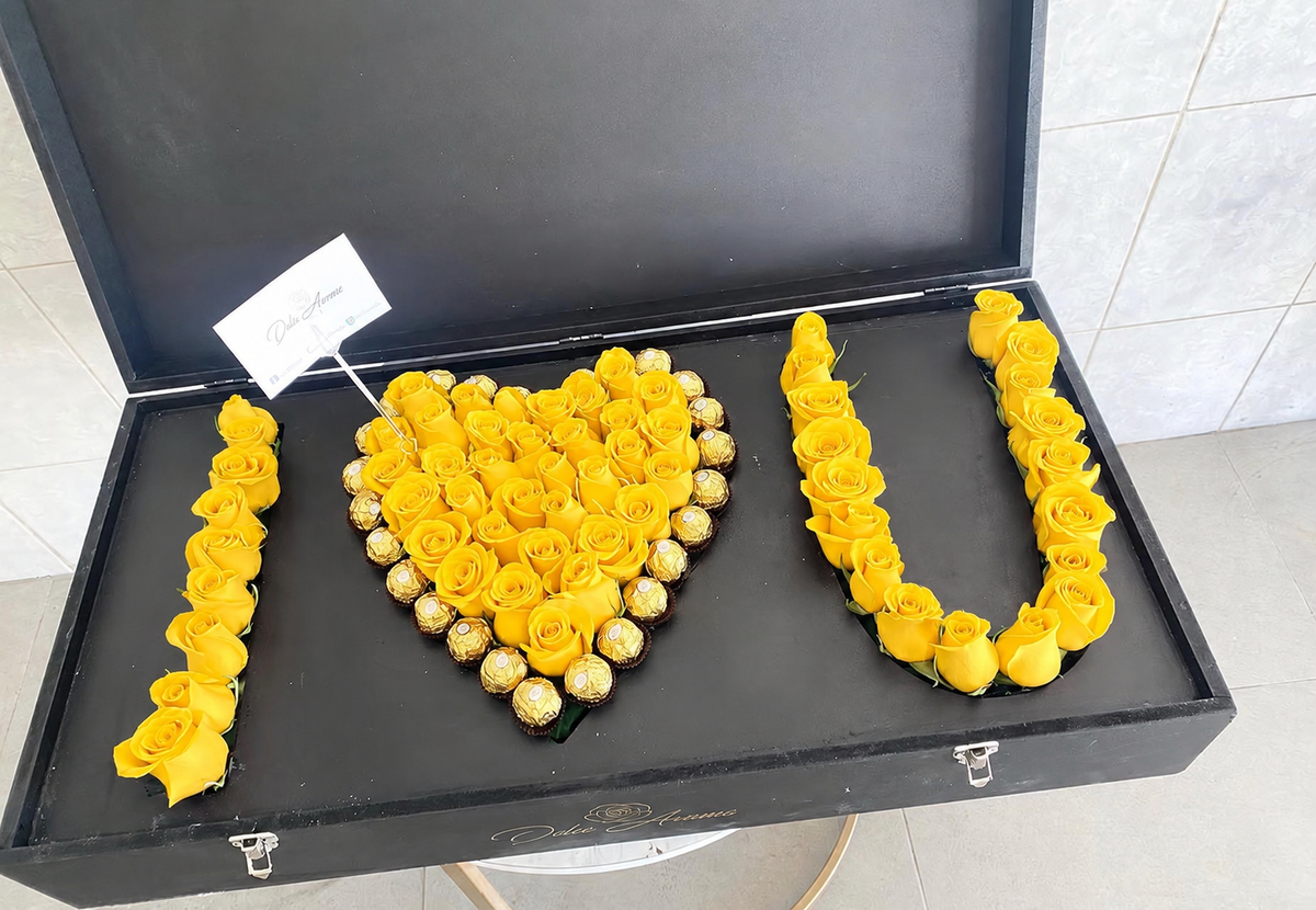 Baúl I Love U Gigante "FLORES AMARILLAS"