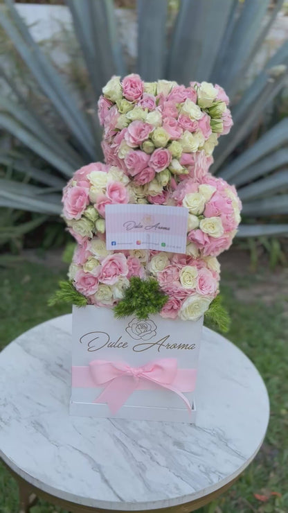 Oso mini rosas