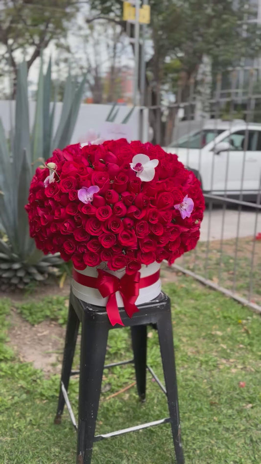 Esfera rosas y orquídeas