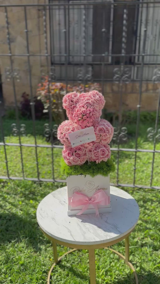 Oso mini rosas