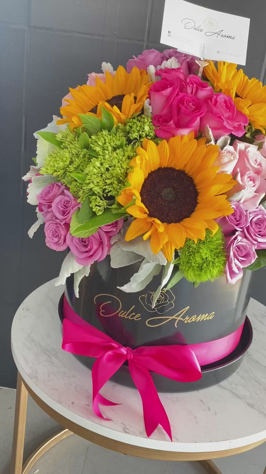 Caja Circular Girasol Colorido