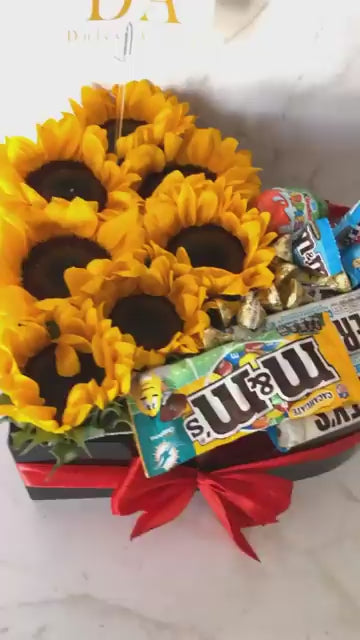 Corazón girasol y dulces chico
